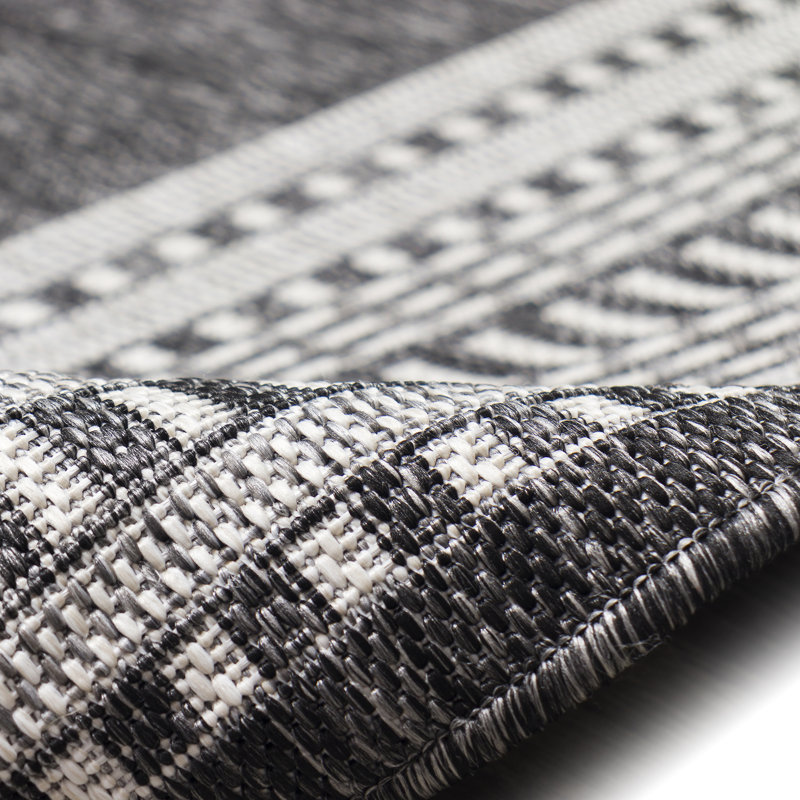 Joss & Main Ventura Charcoal/Ivory Indoor/Outdoor Rug & Reviews Wayfair